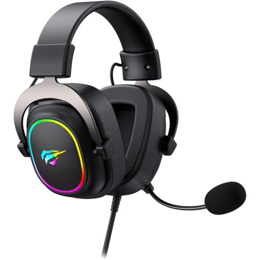 Havit H2002P Gaming Headset – 7.1 Virtual Surround, 53MM High Magnetic Drivers, Cool RGB, Pluggable Mic, Black - Image 2