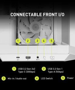 MSI MAG PANO M100R PZ White Gaming PC Case with Liquid Cooling Support