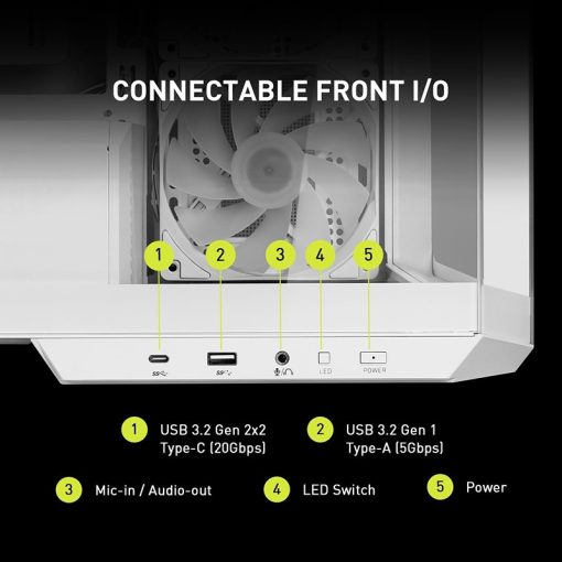 MSI MAG PANO M100R PZ White Gaming PC Case with Liquid Cooling Support