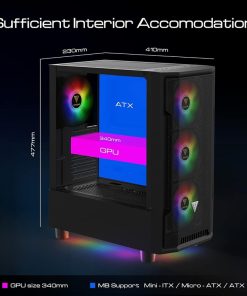 GAMDIAS ATHENA M6 LITE with Tempered Glass Side Panel