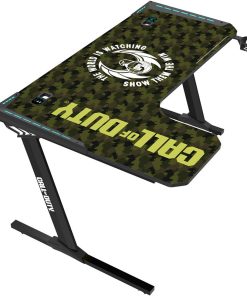 Durable RGB Gaming Desk with Cable Organizer and Cup Holder
