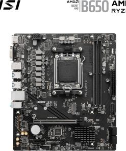 MSI Pro B650M-B AM5 mATX AMD Motherboard rear I/O with HDMI and VGA