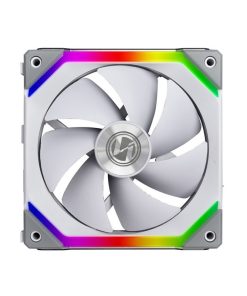 Alternative view of Lian-Li UF-SL120-3W UNI SL120 – Triple White Addressable RGB PWM 120mm Fans, 1900RPM, Includes Controller, White