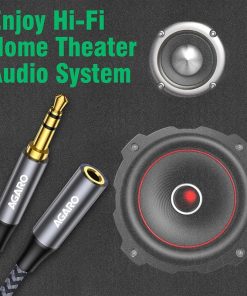 Alternative view of Male-to-Female Extension Audio Cable – 3.5mm AUX, Gold-Plated Mobile Phone Headset Extension, 2 Meters