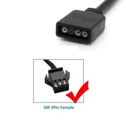Alternative view of 5V 3Pin ARGB Extension Cable – Motherboard Port to SM3P 1-to-1 Female ARGB Connector Adapter