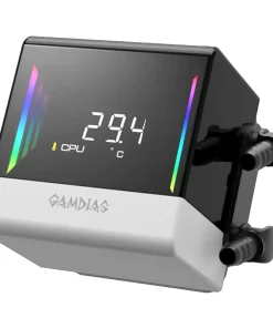 White GAMDIAS CHIONE E4 AIO with ARGB lighting effects