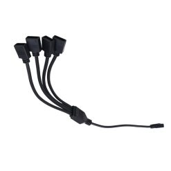 Alternative view of 12V 4-Pin RGB Splitter Cable - LED Strip Connector, 1 to 4 Extension Cable for 5050 LED Tape Light and Computer Fan Motherboard (5-12V)