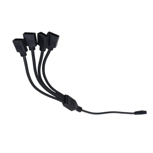 12V 4-Pin RGB Splitter Cable - LED Strip Connector, 1 to 4 Extension Cable for 5050 LED Tape Light and Computer Fan Motherboard (5-12V) - Image 2