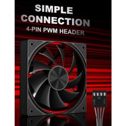 Black non-RGB cooling fan for gaming and workstation PC builds in Bahrain