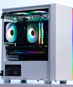 Alternative view of High-Performance Fixed-RGB PC Cooling Fans – Black, Quiet and Efficient Cooling Solution with Integrated Lighting for Enhanced Airflow and Aesthetic Appeal in Computer Cases