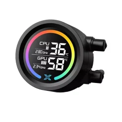 Xigmatek LK 240 ARGB AIO Cooler with Digital LCD Pump Head – Black Edition