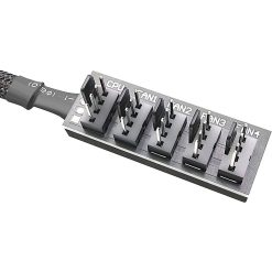 Alternative view of PWM Fan Hub – PC CPU Cooling, 4 Pin/3 Pin Power Fan Extension Cable Hub Splitter Adapter, Sleeved Case for 12V Desktop Computer Cooler Fans, 1-to-5 Way (15.7 Inch)