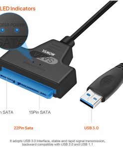 Alternative view of USB 3.0 to SATA Cable Adapter – 5Gbps Data Transfer Speed, Plug and Play, 2.5" HDD & SSD External Hard Drive Compatible, Black