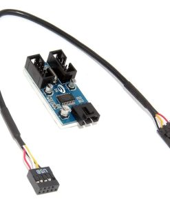 Motherboard USB 2.0 9 Pin Header 1-to-2 Extension Hub Splitter Adapter – Converter MB, One USB 2.0 Female to 2 Female, 30cm Cable, 9 Pin Male Adapter Port Multiplier