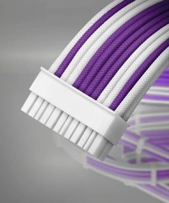 Alternative view of Antec PSU Sleeved Extension Cable Kit, 24pin ATX, 4+4pin EPS, 8-pin PCI-E, 6pin PCI-E, 30cm Length with Combs – Purple-White (PSUSCW30-205-P-W)