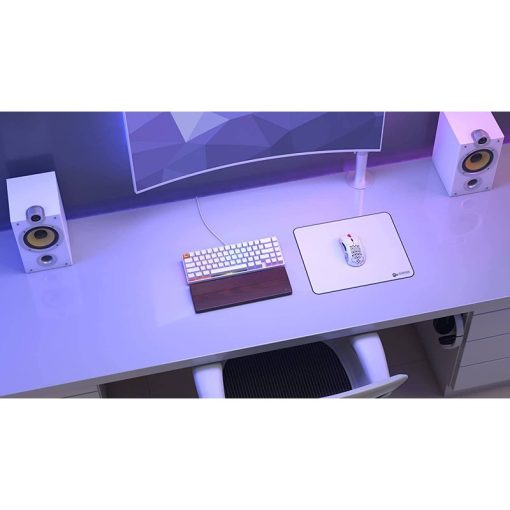Glorious Large Gaming Mouse Pad – 11"x13" Size, for Desk, Rubber Base, Computer, Stitched Edges, White | GW-L - Image 2