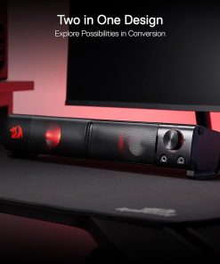 Alternative view of Redragon GS550 Orpheus PC Gaming Speakers, 2.0 Channel Stereo Sound Bar with Compact Design, USB Powered, Red LED Backlit, 3.5mm Audio Jack – Model RED-GS550