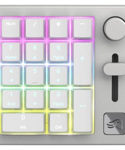 Alternative view of Glorious GMMK Numpad Prebuilt Dual Wireless Macro Pad – CNC Machined Aluminum Body, Vibrant Per-Key RGB Illumination, Prog Slider & Rotary Knob, 76H Wireless Battery Life, White | GLO-GMMK-NP-FOX-W