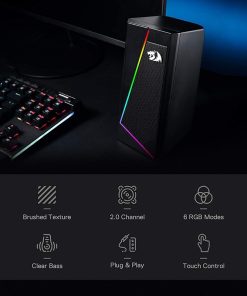 Alternative view of Redragon GS520 Anvil RGB Desktop Speakers, 2.0 Channel PC Stereo with 6 Colorful LED Modes, Enhanced Sound, Easy-Access Volume Control, USB Powered with 3.5mm Cable