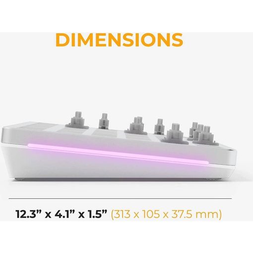 Glorious GMMK 2 TKL Wired Mechanical Keyboard – 96% Layout, Fox Linear Switches, Hot Swappable, CNC Aluminum Top Frame, RGB LED Backlighting, Arabic Layout, USB-C, White | GLO-GMMK2-96-FOX-W-AR - Image 2