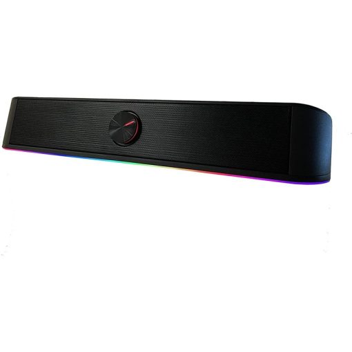 Twisted Minds RGB 2.0 Desktop Soundbar, 2.0 Channel Computer Speaker with Dynamic Lighting Bar, Audio-Light Sync/Display, Touch-Control Backlit with Volume Knob, USB Powered w/ 3.5mm Cable - Image 2