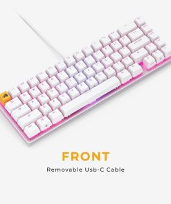 Alternative view of Glorious GMMK 2 TKL Wired Mechanical Keyboard – 65% Layout, Fox Linear Switches, Hot Swappable, CNC Aluminum Top Frame, Dynamic RGB LED Backlighting, Arabic Layout, USB-C Connectivity, Sleek White Design | GLO-GMMK2-65-FOX-W-AR