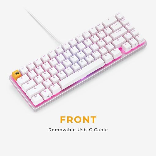Glorious GMMK 2 TKL Wired Mechanical Keyboard – 65% Layout, Fox Linear Switches, Hot Swappable, CNC Aluminum Top Frame, Dynamic RGB LED Backlighting, Arabic Layout, USB-C Connectivity, Sleek White Design | GLO-GMMK2-65-FOX-W-AR - Image 2