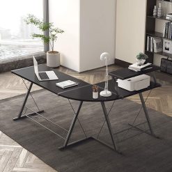 Gaming Desk with Headphone Hook and Accessory Stand