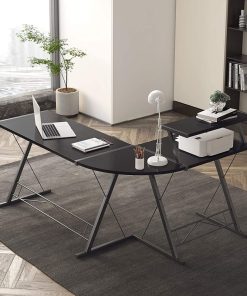 Gaming Desk with Headphone Hook and Accessory Stand