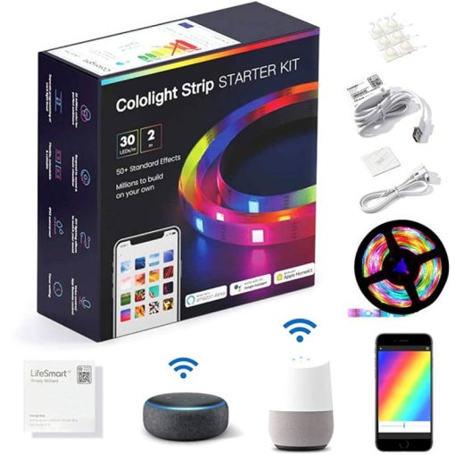 LifeSmart COLOLIGHT Strip Plus – WiFi Smart LED Light Kit, 30 LED Lights, 16 Million Colors, Apple/Siri/Alexa/Google Assistant Compatible, Flexible Design, Energy Efficient | CL-LS167S3 - Image 2