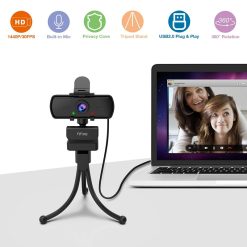 Alternative view of Fifine 2K Webcam 1440P – Computer Web Camera with Privacy Cover & Tripod, Plug & Play 4MP HD USB PC Webcam, Built-in Dual Mic for Streaming, Recording, Video Calling, High-Resolution Clarity