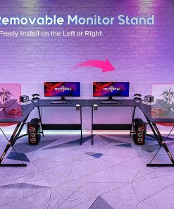 Gaming Desk with Cup Holder and Headset Hook