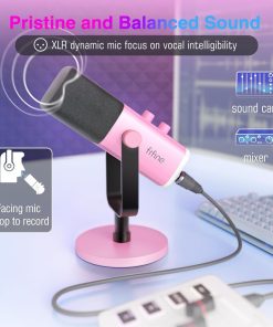 Alternative view of FIFINE AmpliGame AM8P USB/XLR Stand-Alone Microphone – Uni-Directional Dynamic Mic, Supports PC/PS4/PS5, Mute Button, RGB Lighting, Volume Control, Headphone Terminal, Audio Mixer Compatible