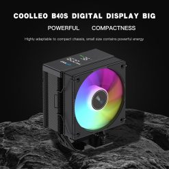 Buy COOLLEO B40S ARGB CPU Cooler in Bahrain – All Black Design