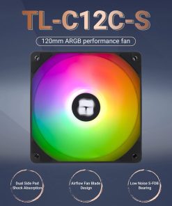 Alternative view of Thermalright TL-C12C-S - 120mm ARGB Case Cooler Fan, 4-Pin PWM Silent Computer Fan with S-FDB Bearing, Up to 1550RPM Cooling Fan - Black