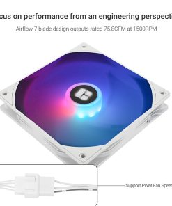 Alternative view of Thermalright TL-C14CW-S - 140mm ARGB High-Performance Case Cooler Fan, 4-Pin PWM Cooling Fan with S-FDB Bearing, Up to 1500RPM - White