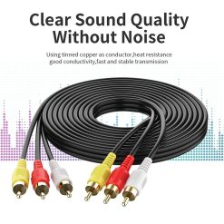 Alternative view of FEDUS 3RCA Male to 3RCA Male Stereo Audio Video Cable - Gold Plated, 3 Meter Length for DVD, VCD, TV, Amplifier, Projector