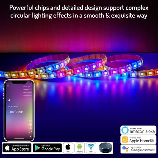 LifeSmart 60 LED/Meter Cololight Strip Advanced Starter Kit with Smart Home Integration, Customizable Length, and Multi-Color Capability - Image 3
