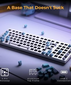 Alternative view of GLORIOUS Gaming GMMK 2 Full Size (96%) Barebones (Frame Only) - Mechanical Gaming Keyboard Frame, Full Size (96%), Aluminium, Customisable, Per Key RGB, American QWERTY Layout - White
