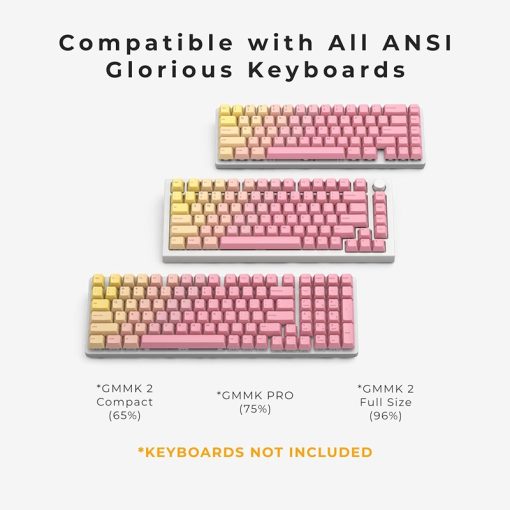 Glorious Forge PBT Keycaps - Premium Pink Grapefruit Gradient, Super-Durable, Customizable Keycap Set for Mechanical Keyboards GLO-KC-GPBT-PG - Image 2