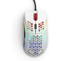 White gaming mouse with honeycomb shell design
