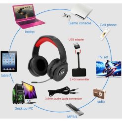 Alternative view of Redragon H818 PRO PELOPS Wireless/AUX Virtual 7.1 Surround Gaming Headset, 12-Hour Battery Life, Lightweight for PC, PS4/5, XBOX & Smartphone