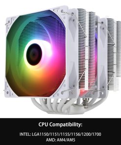 Peerless Assassin 120 SE CPU cooler with white heatsink and ARGB
