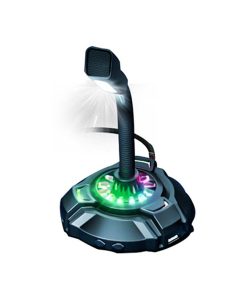 Alternative view of HP DHP-1100C Desktop Microphone with Vibrant Colorful Lighting – Enhanced Sound Clarity for Streamers, Gamers, and Professionals