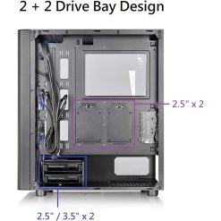 Thermaltake V250 ARGB Mid-Tower Chassis with Side Tempered Glass Panel