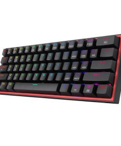 Alternative view of Redragon Fizz Pro K616-RGB Ultra-Portable Wired/Wireless RGB Mechanical Gaming Keyboard - 61 Keys, Hot-Swappable Red Switch, Bluetooth & 2.4G Connectivity, 20 Backlight Modes, Black | K616-RGB