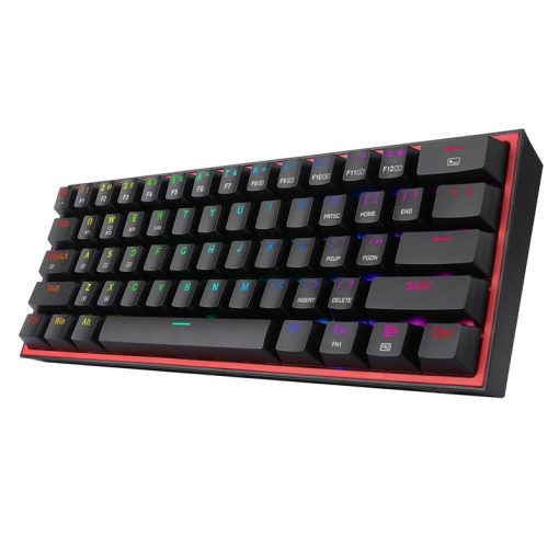 Redragon Fizz Pro K616-RGB Ultra-Portable Wired/Wireless RGB Mechanical Gaming Keyboard - 61 Keys, Hot-Swappable Red Switch, Bluetooth & 2.4G Connectivity, 20 Backlight Modes, Black | K616-RGB - Image 2