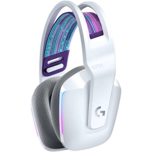Logitech G733 LIGHTSPEED Wireless Gaming Headset – Suspension Headband, LIGHTSYNC RGB, Blue VO!CE Mic Technology, PRO-G Audio Drivers – White - Image 2