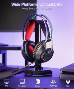 Alternative view of Redragon H231 Scream Wired Gaming Headset – Stereo Surround Sound, 40mm Drivers, Leather Foam Ear Pads, Noise-Canceling Microphone, Multi-Platform Compatible for PC, PS4/5, NS, Xbox One – Black