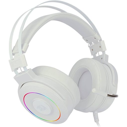 Redragon Lamia 2 H320W RGB Gaming Headset – White, USB, Powerful 7.1 Virtual Surround Sound, Includes Microphone and Stand, PC Compatible - Image 2